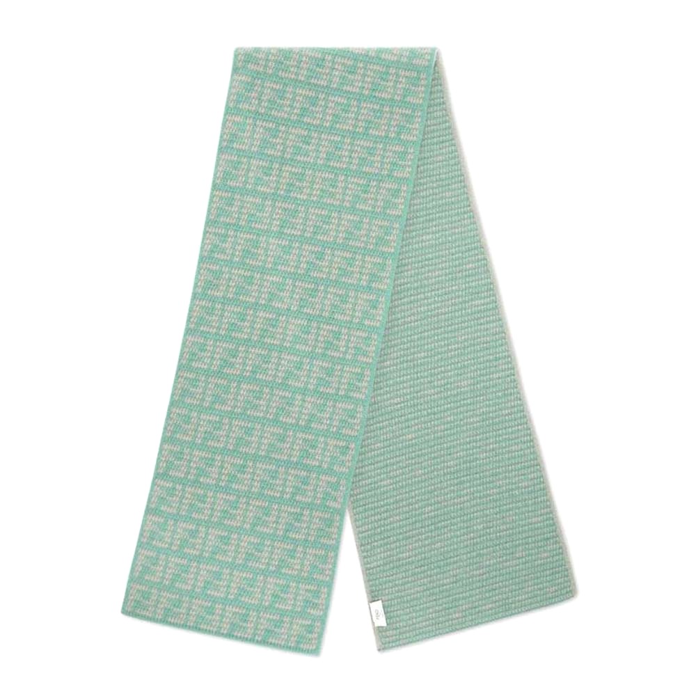 KHĂN Fendi Women FF Scarf Mint Green Cashmere Scarf