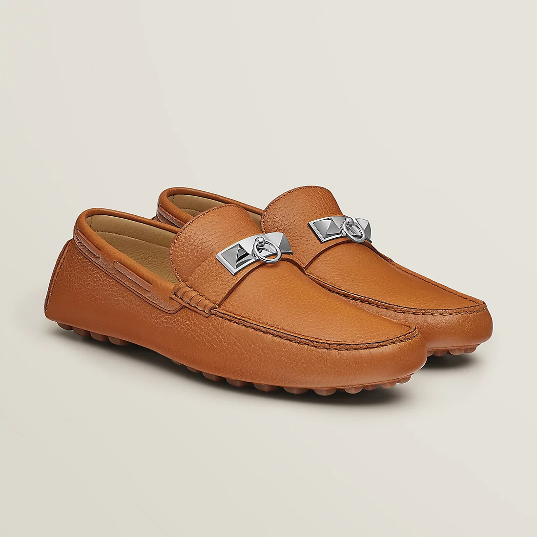 GIÀY HERMES IRVING LOAFER COWHIDE LEATHER BROWN SS2022