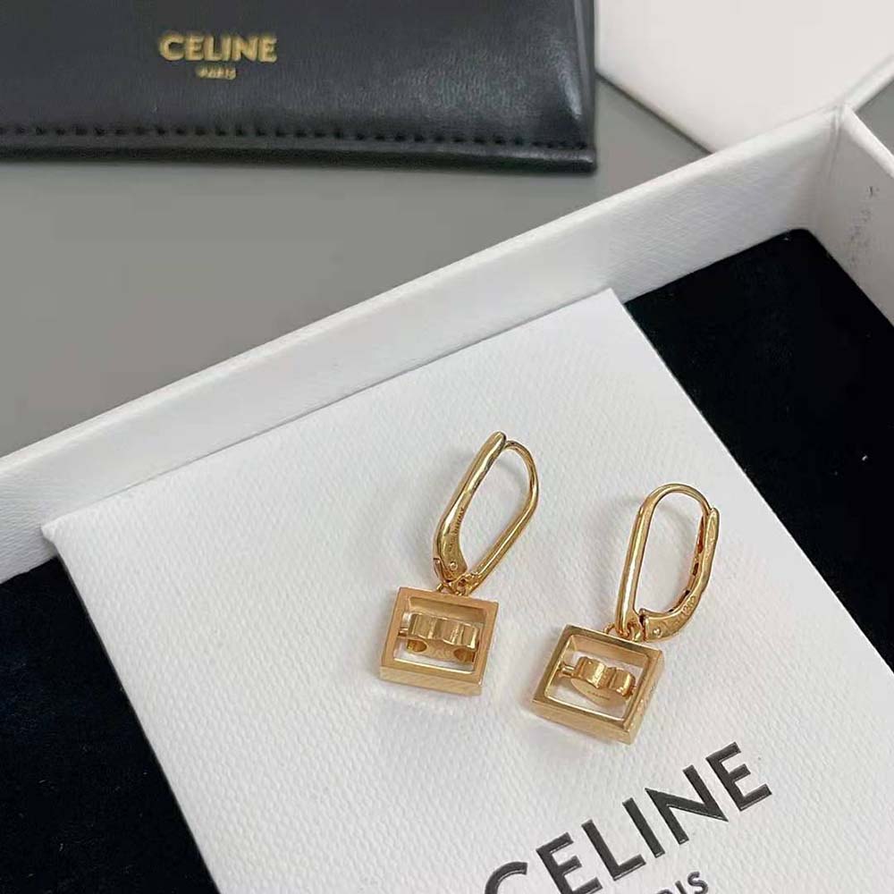 Bông tai Celine Women Separables Mini Signatures Earrings Set in Brass with Gold Finish