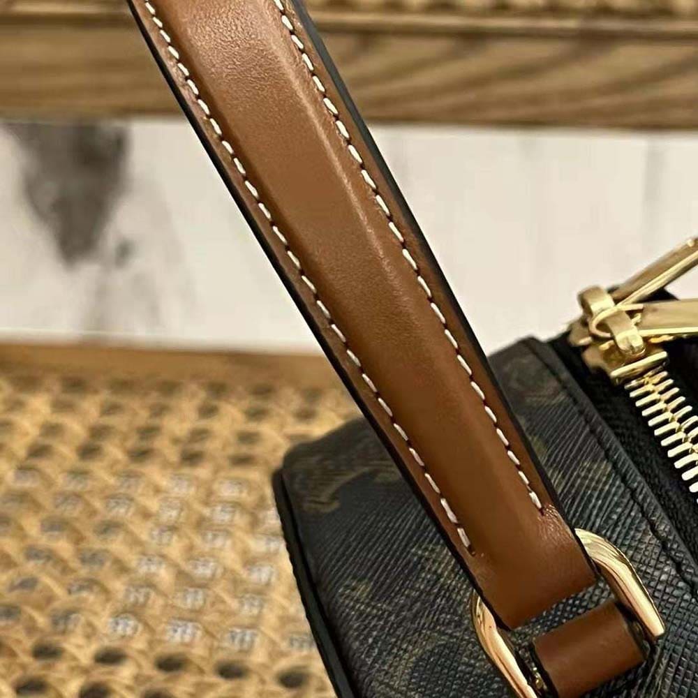 TÚI Celine Women Half Moon Case Cuir Triomphe in Triomphe Canvas and Calfskin