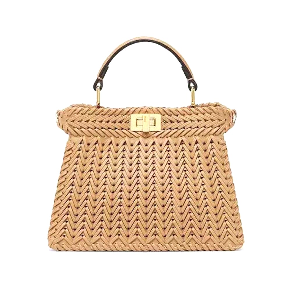 TÚI Fendi Women Peekaboo ISeeU Petite Beige Padded Calfskin Leather Bag