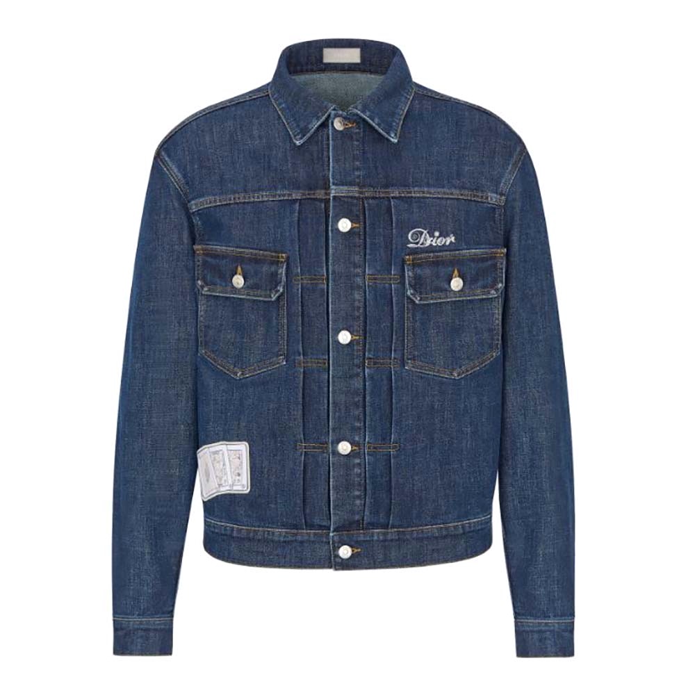 ÁO Dior Women Kenny Scharf Mkii Blouson Raw Blue Technical Cotton Denim