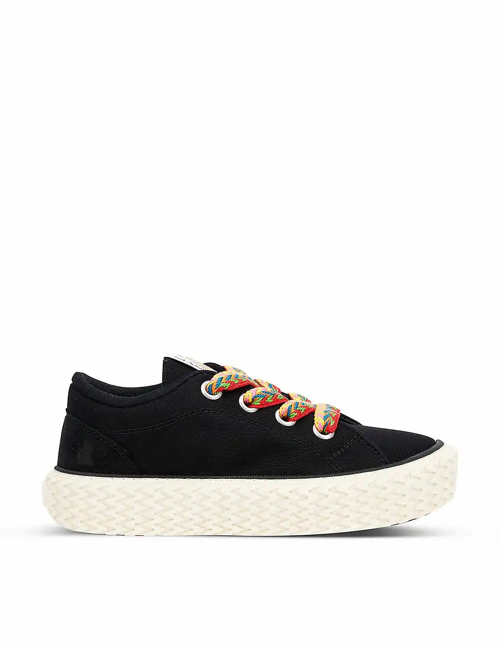 GIÀY LANVIN Contrast-laces contrast-sole cotton-canvas low-top trainers