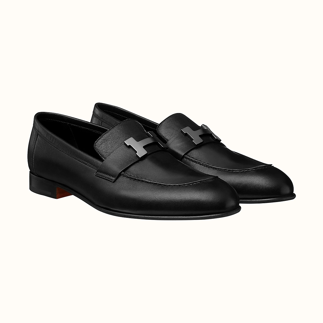 GIÀY HERMES PARIS LOAFER COWHIDE LEATHER BLACK SS2022