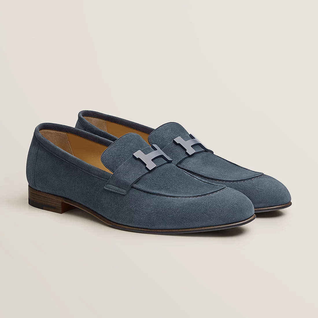 GIÀY HERMES PARIS LOAFER SUEDE LEATHER NAVY SS2022