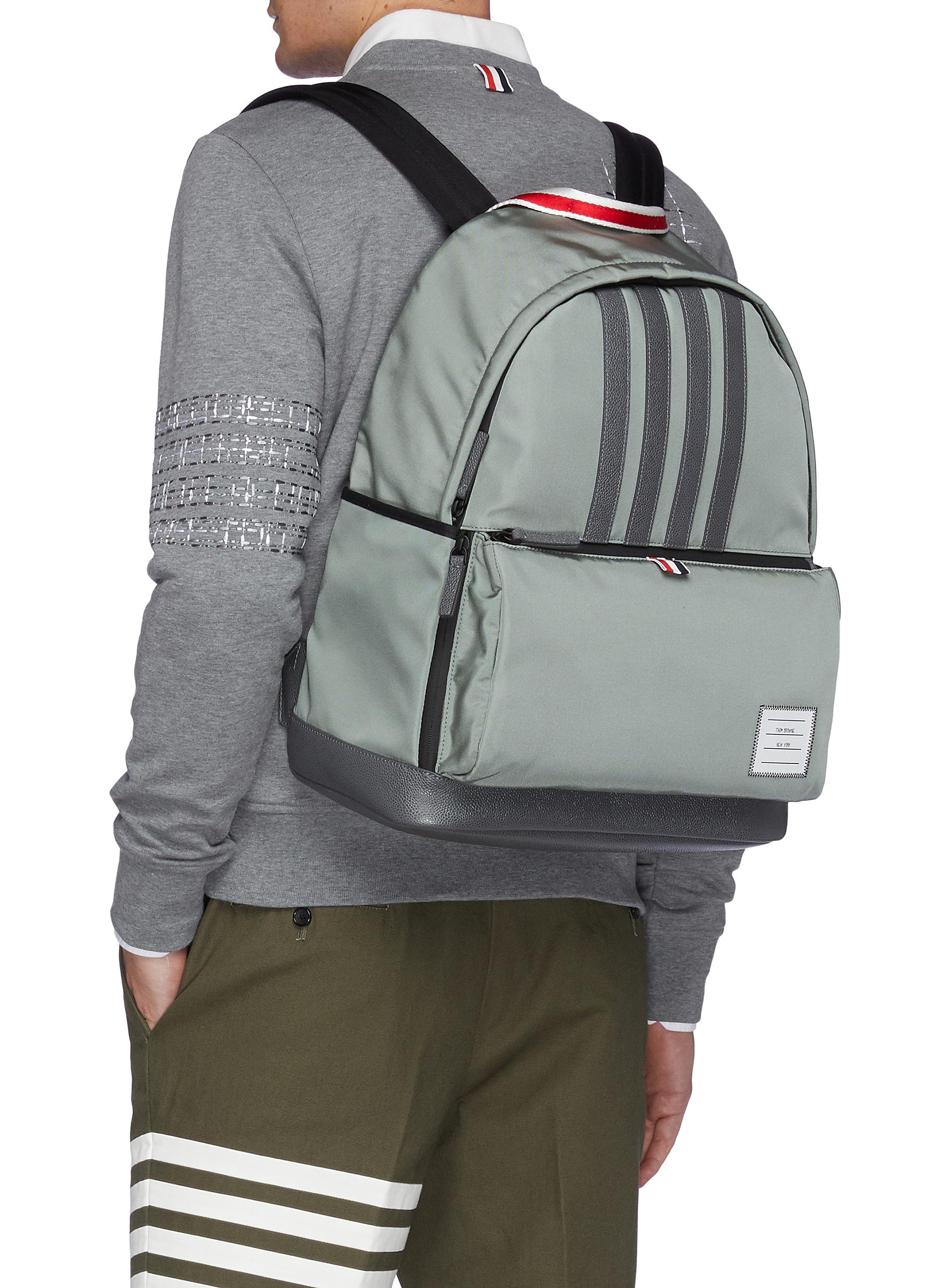 BALO THOM BROWNE FOUR BAR APPLIQUÉ NYLON BACKPACK