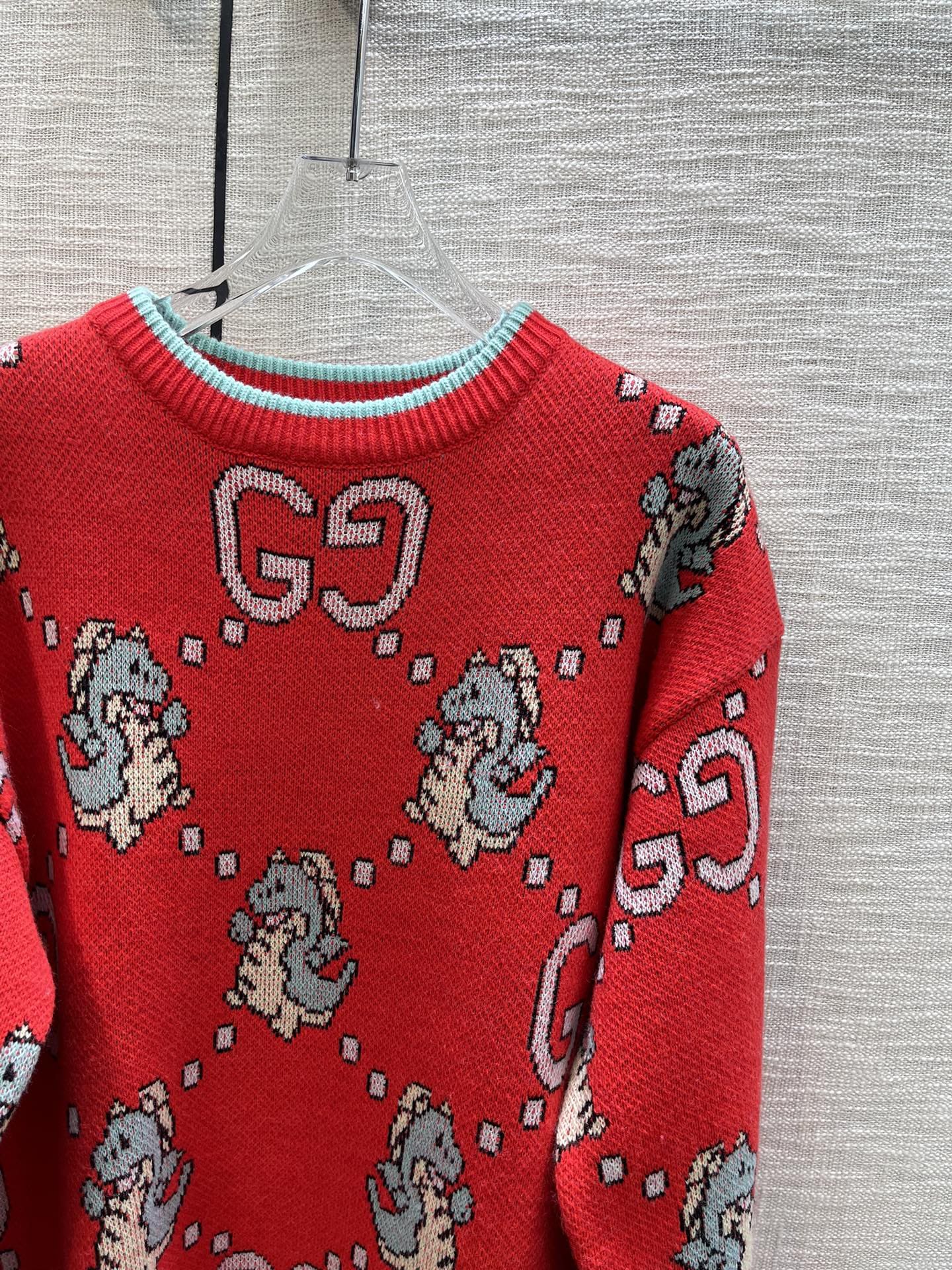 ÁO Gucci Dragon Sewing Red Sweater