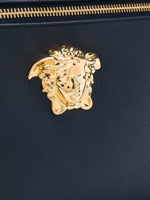 VÍ VERSACE MEDUSA ZIPPED LEATHER POUCH