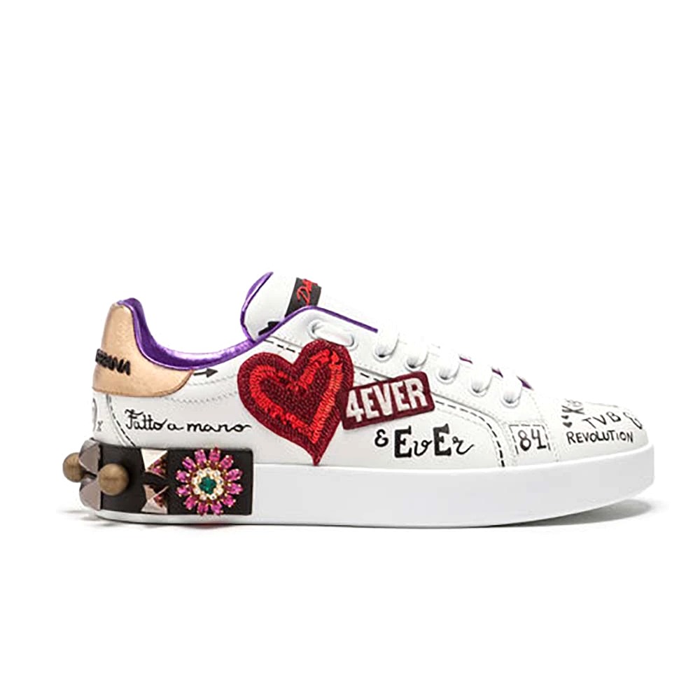 GIÀY Dolce Gabbana D&G Women Shoes Zapatillas Portofino De becerro Estampado Con Parche Y Bordados GIÀY Dolce Gabbana D&G Women Shoes Zapatillas Portofino De becerro Estampado Con Parche Y Bordados