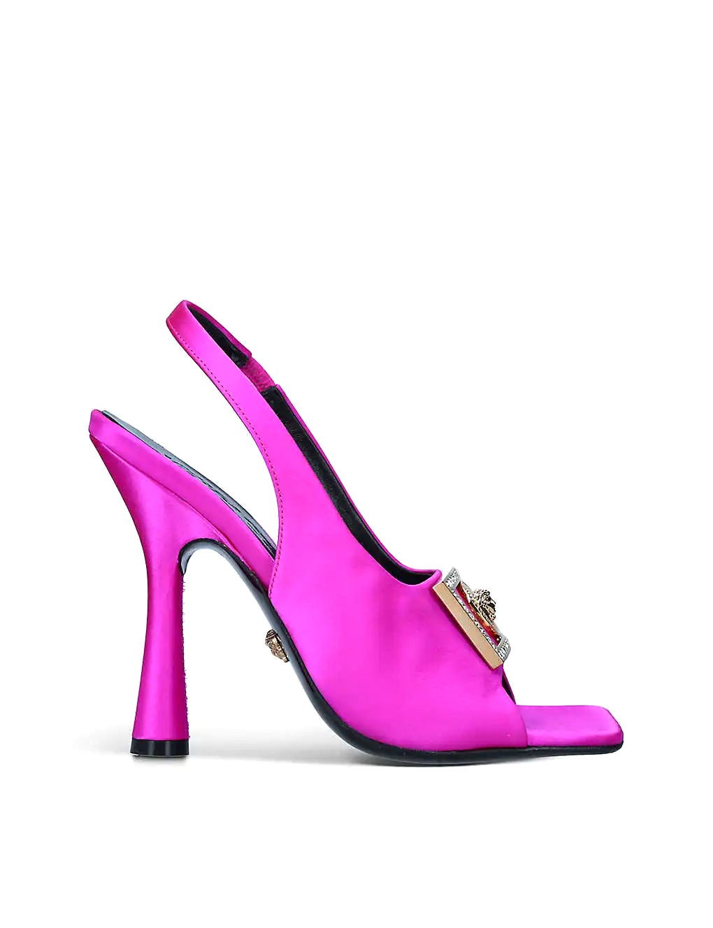 GIÀY VERSACE Medusa logo-embellished satin sling-back sandals