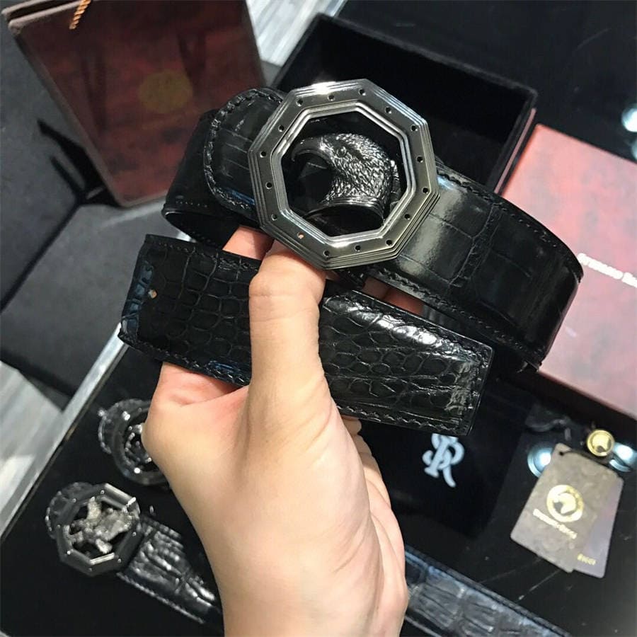 DÂY LƯNG STEFANO RICCI CROCODILE LEATHER DA CÁ SẤU Belt Khóa bạc