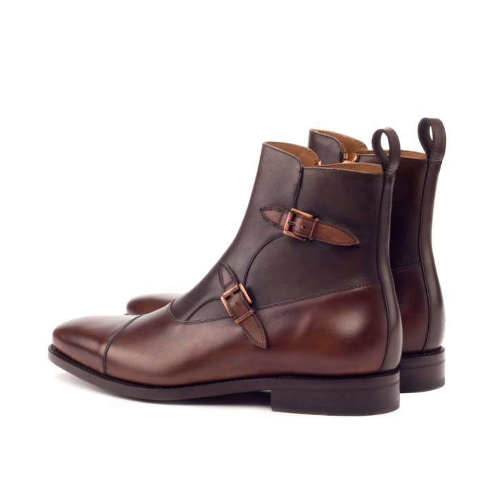 HENDERSON SHOES PERSONALIZATION BALDINI Double Monk Boots Two-Tone Leather Design HANDCRAFTED SHOES
