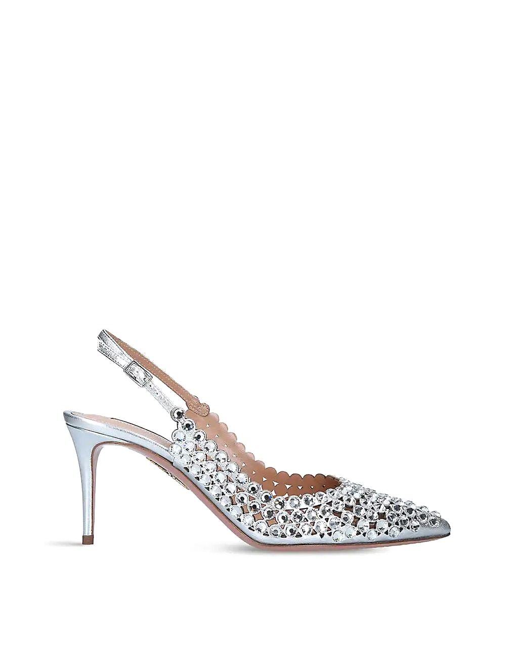 GIÀY AQUAZZURA Tequila 75 leather and crystal heeled sandals