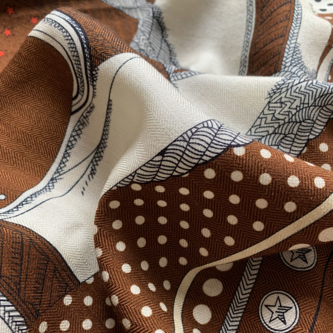 KHĂN HERMES H Family cashmere scarf