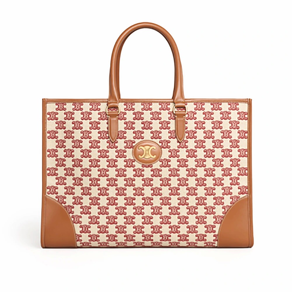 TÚI Celine Women Horizontal Cabas in Textile with Triomphe Embroidery