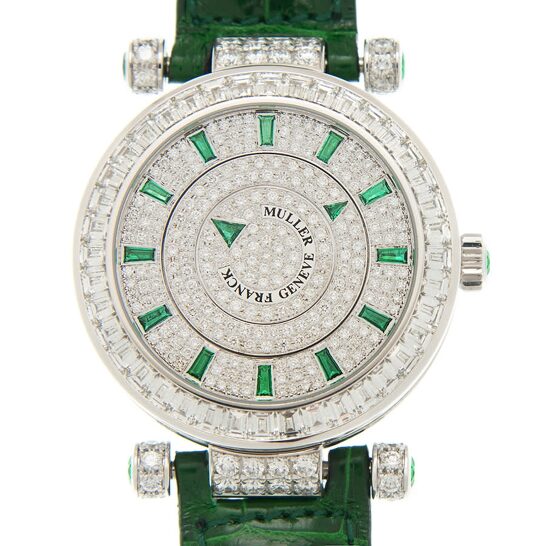 FRANCK MULLER Metallic Round Automatic Diamond Silver Dial Mens Watch