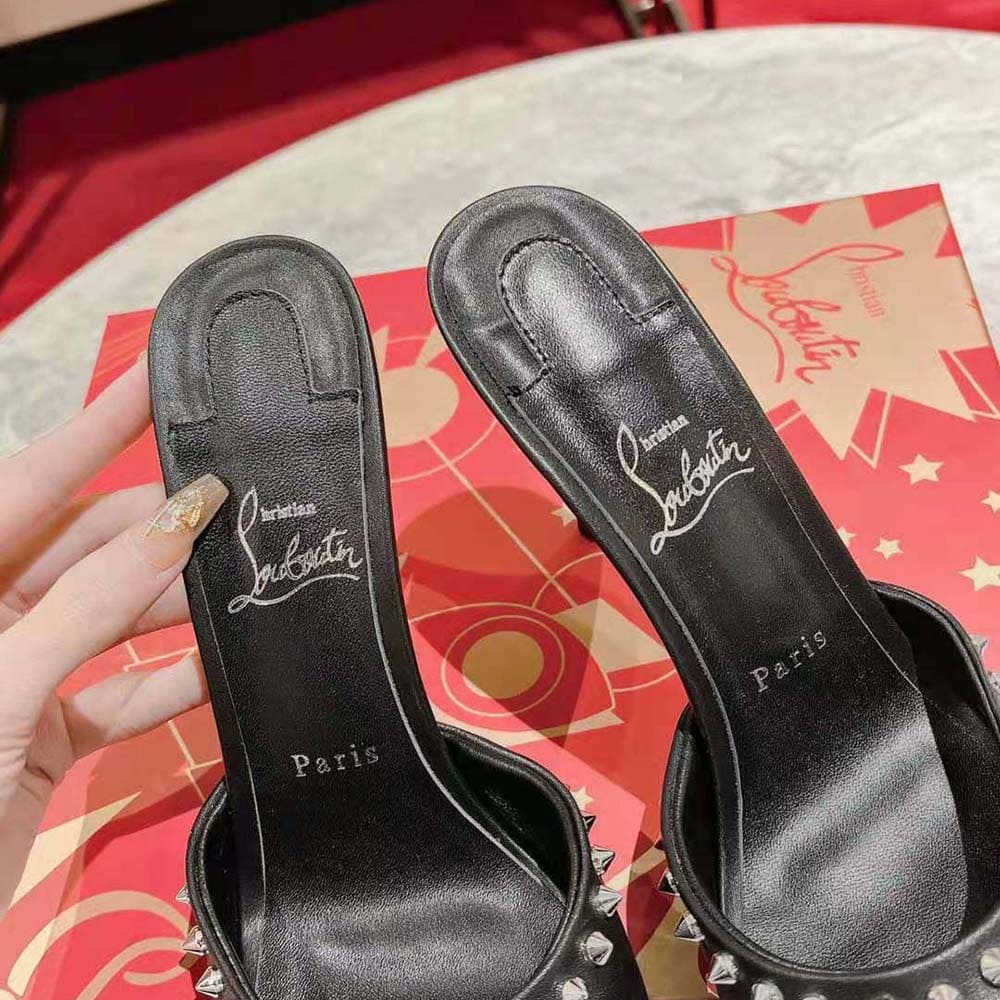 GUỐC Christian Louboutin Women Me Dolly Spike 85 mm Sandals Nappa leather and Spikes-Black