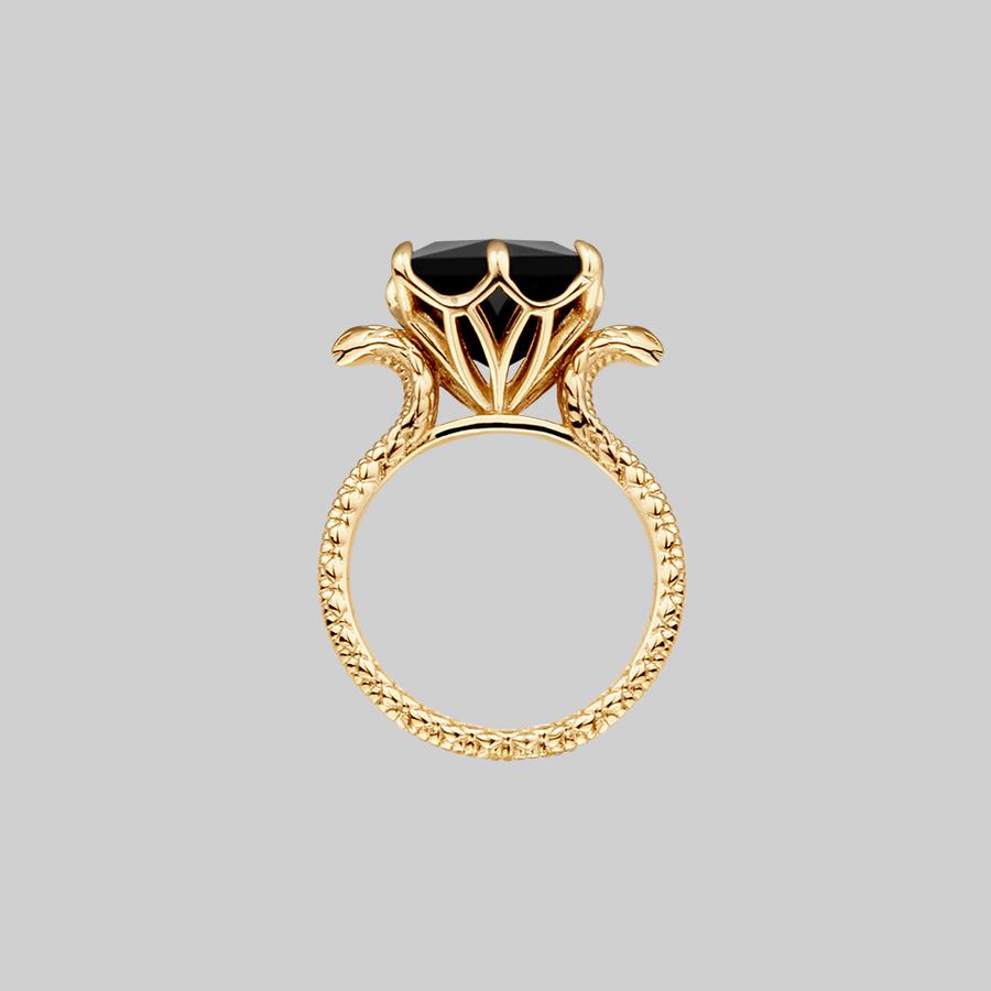 Double Snake Serpenti black gems Ring Gold ring gold 14K