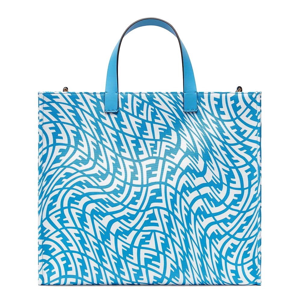 TÚI Fendi Women Shopper Blue Glazed Canvas Bag