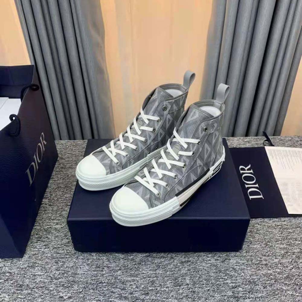 GIÀY DIOR Unisex B23 High-Top Sneaker Dior Gray CD Diamond Canvas