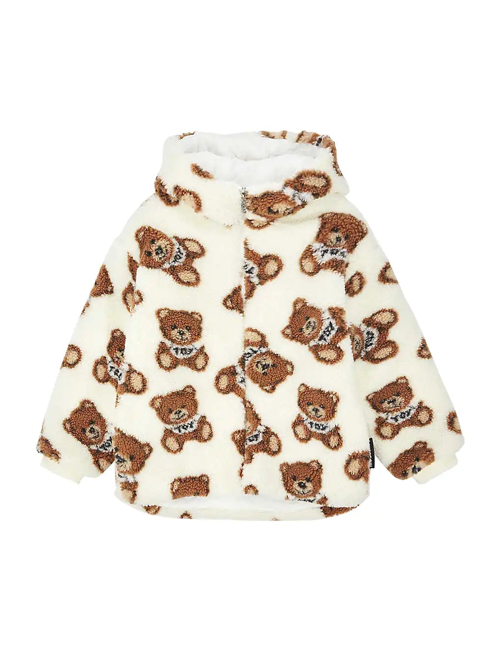 ÁO MOSCHINO Bear-print brand-tab woven jacket 10-14 years