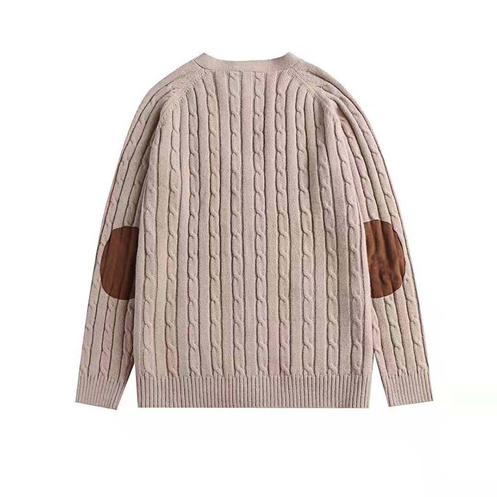 ÁO Celine Men Cable-knit Triomphe Cardigan in Cashmere