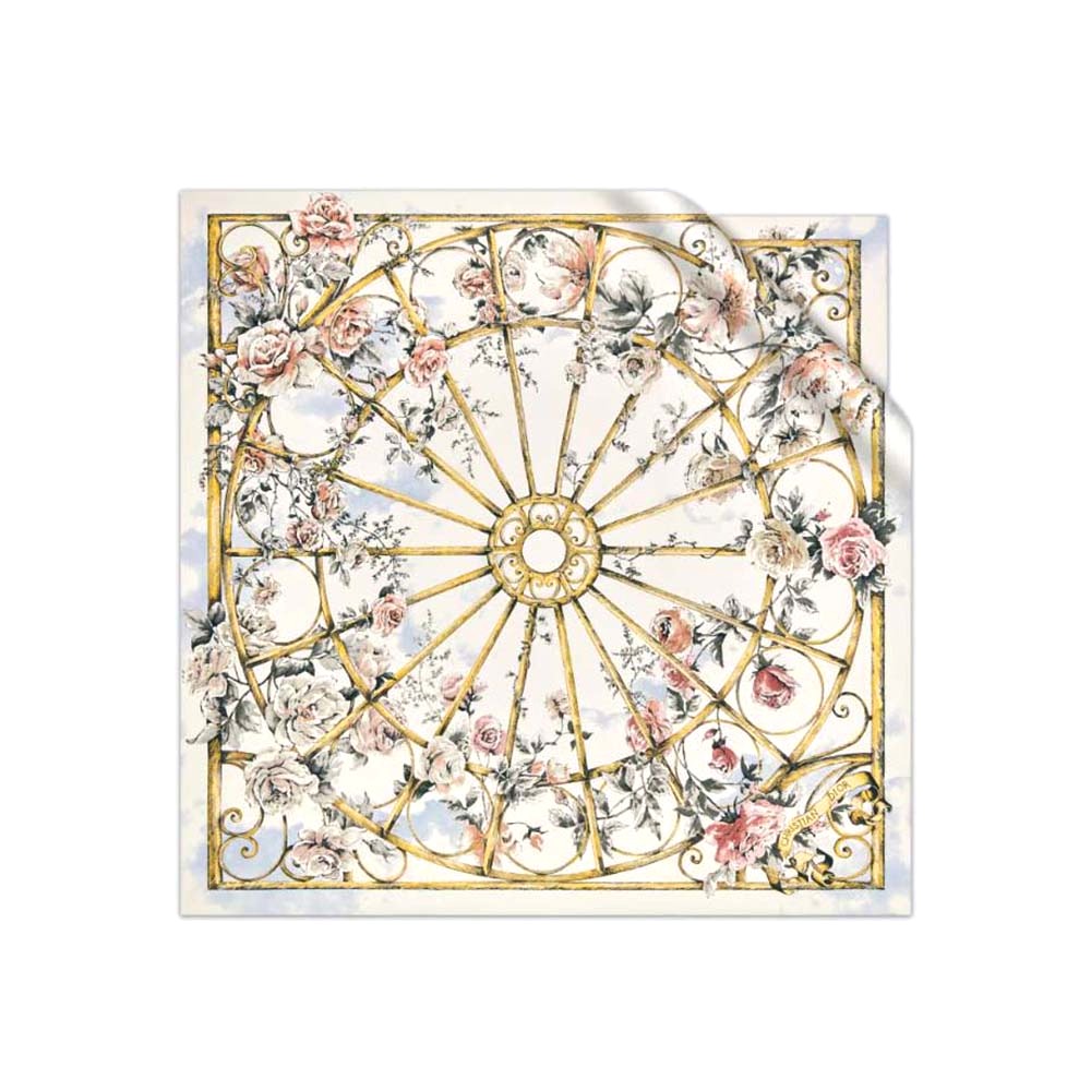 KHĂN Dior Granville 90 Square Scarf White and Gray Silk Twill