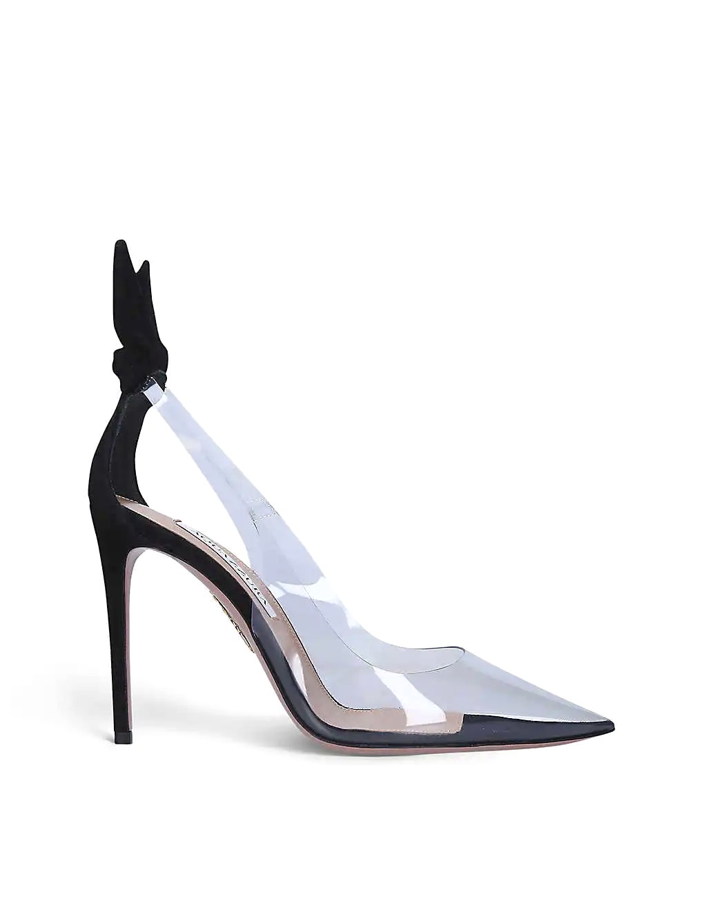 GIÀY AQUAZZURA Bow Tie PVC and suede courts