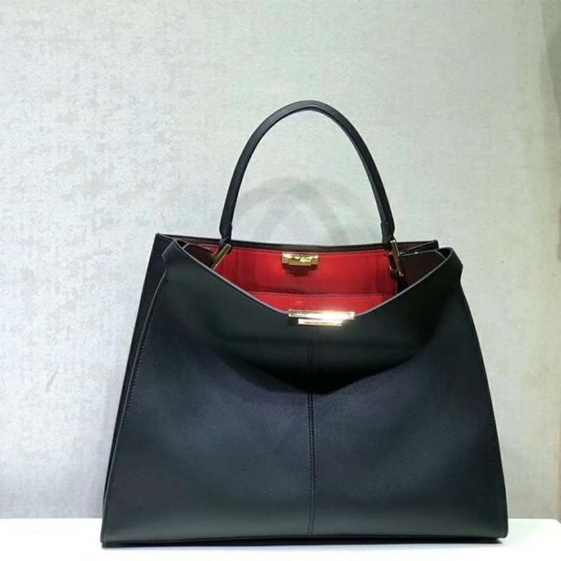 TÚI FENDI Women Peekaboo X-Lite in Leather Bag-Black