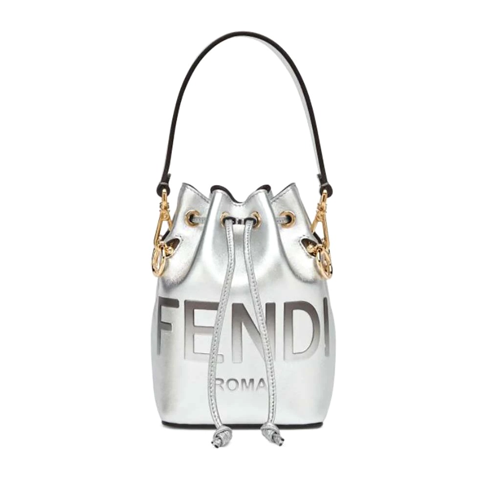 TÚI Fendi Women Mon Tresor Silver Laminated Leather Mini Bag