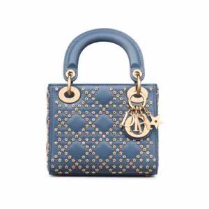 Túi Dior Women Mini Lady Dior Bag Denim Blue Lucky Star Cannage Lambskin