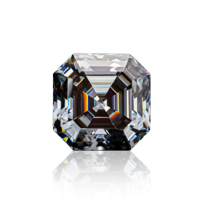 KIM CƯƠNG Asscher Cut Natural Grey Loose Moissanite Stone