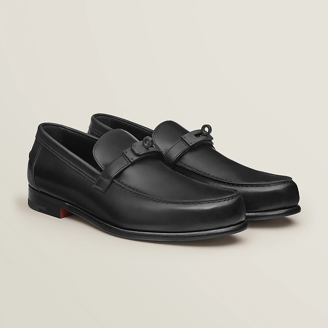 GIÀY HERMES DESTIN LOAFER COWHIDE LEATHER NOIR SS2022