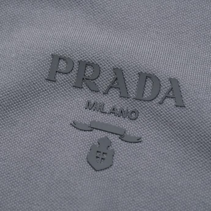 ÁO PRADA POLO SHIRT MÀU XÁM UNISEX