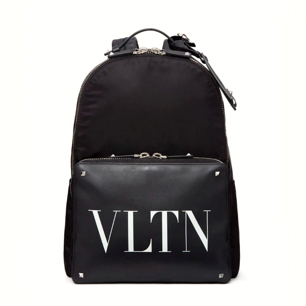 BALO VALENTINO Nylon Vltn Backpack with Leather Front Pocket
