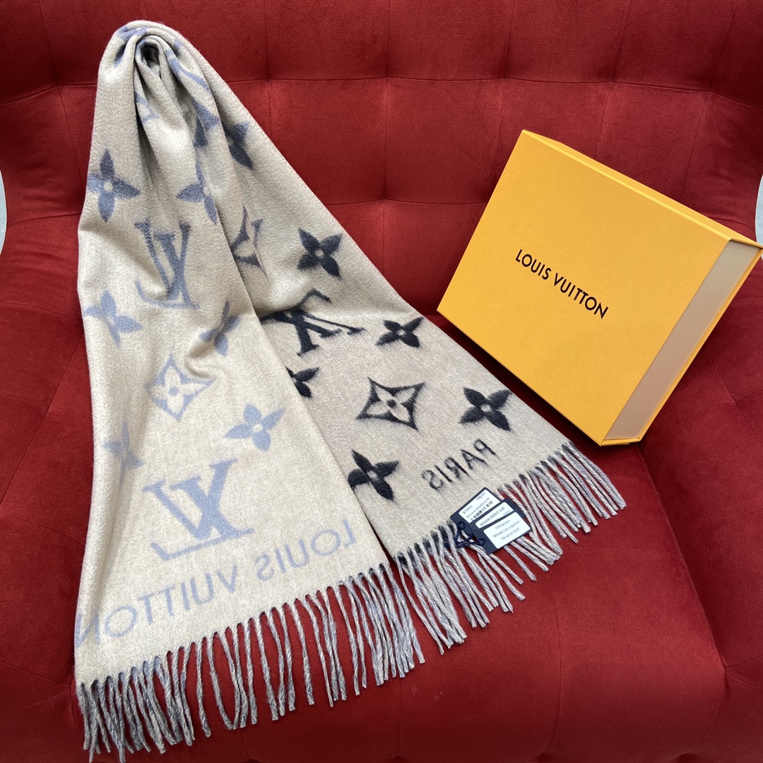 KHĂN Louis Vuitton Double-sided cashmere Scarf