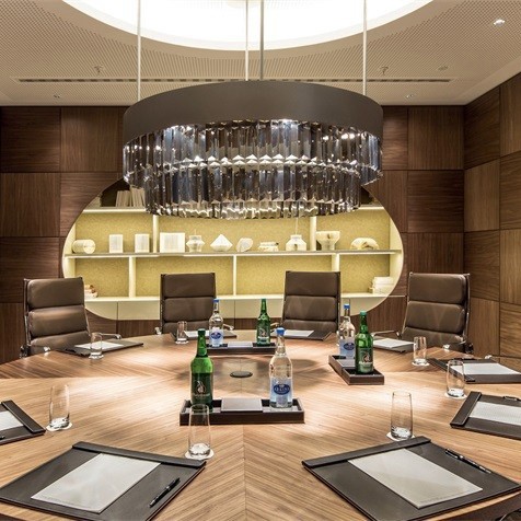 ĐÈN CHÙM phòng họp Meeting room crystal chandelier oval shape