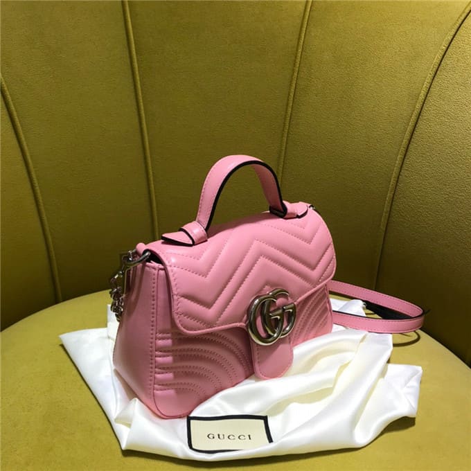 TÚI Gucci GG marmont mini top handle bag pink Top Quality