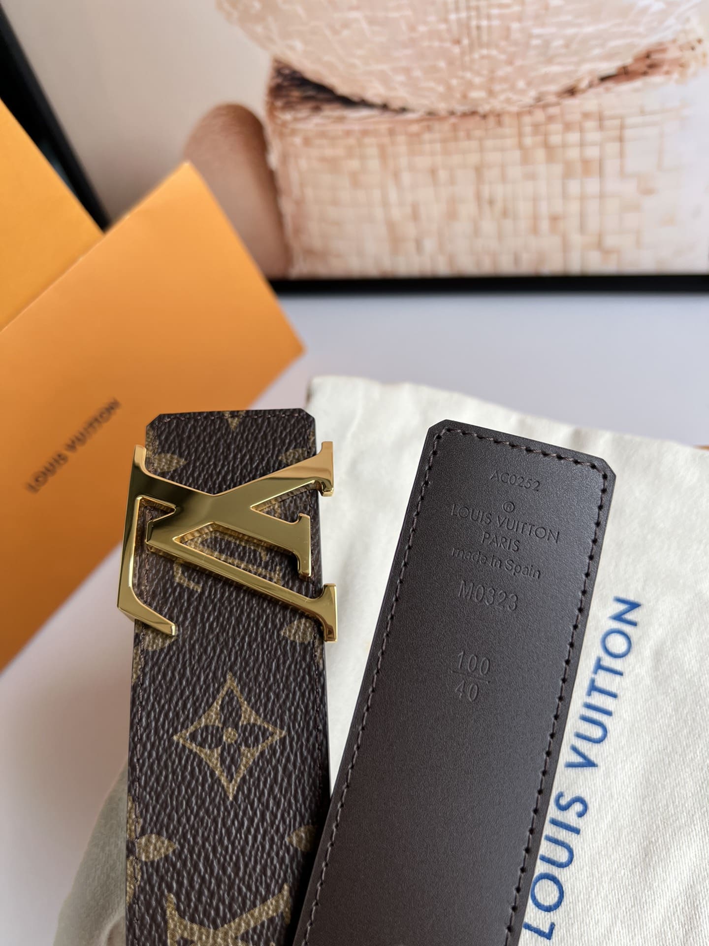 DÂY LƯNG LOUIS VUITTON BROWN MONOGRAM LEATHER Khóa vàng