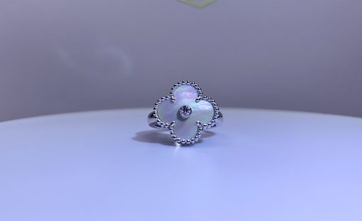 NHẪN VAN CLEEF & ARPELS ALHAMBRA VINTAGE DIAMOND GOLD 18K WHITE GOLD M.O.P