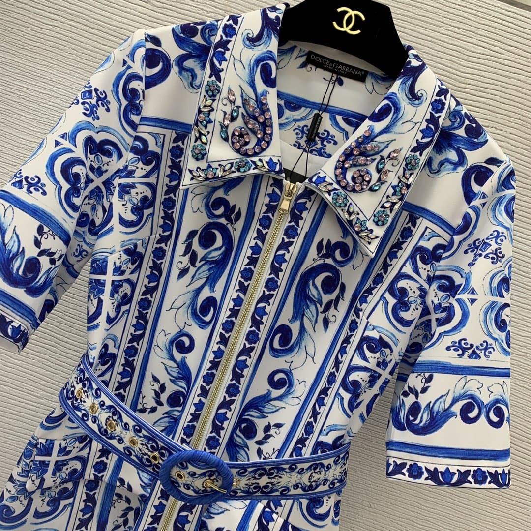 VÁY DOLCE & GABBANA Mediterranean Party Midi Dress High Classy