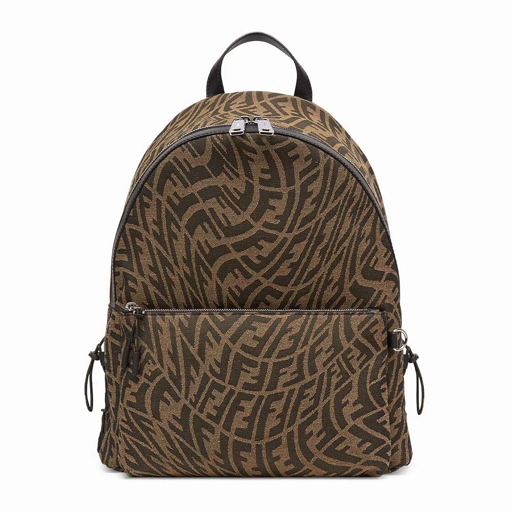 BALO FENDI Backpack in Brown FF Vertigo Fabric