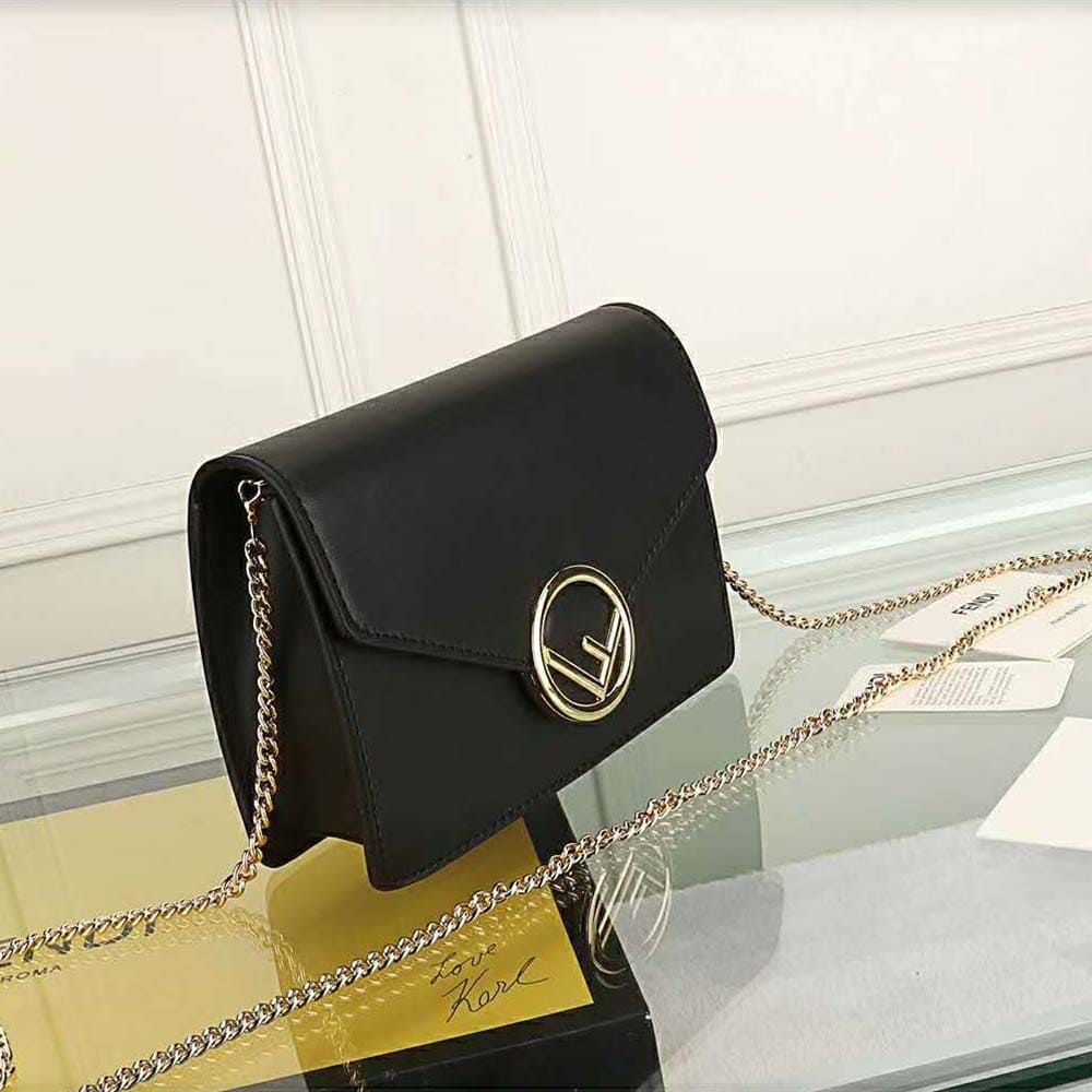 Ví Fendi Women Wallet on Chain Black Leather Mini-Bag
