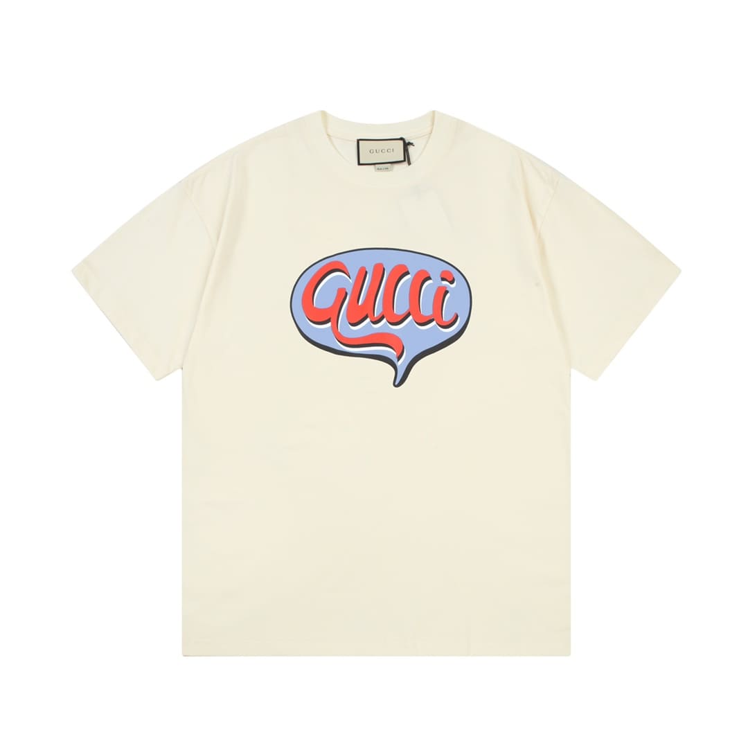 ÁO GUCCI T SHIRT MÀU KEM UNISEX