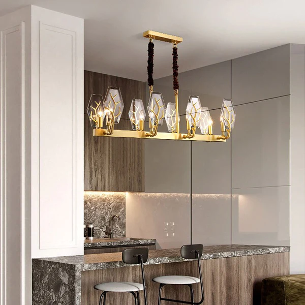ĐÈN CHÙM BIANCA Crystal And Copper Bar Chandelier