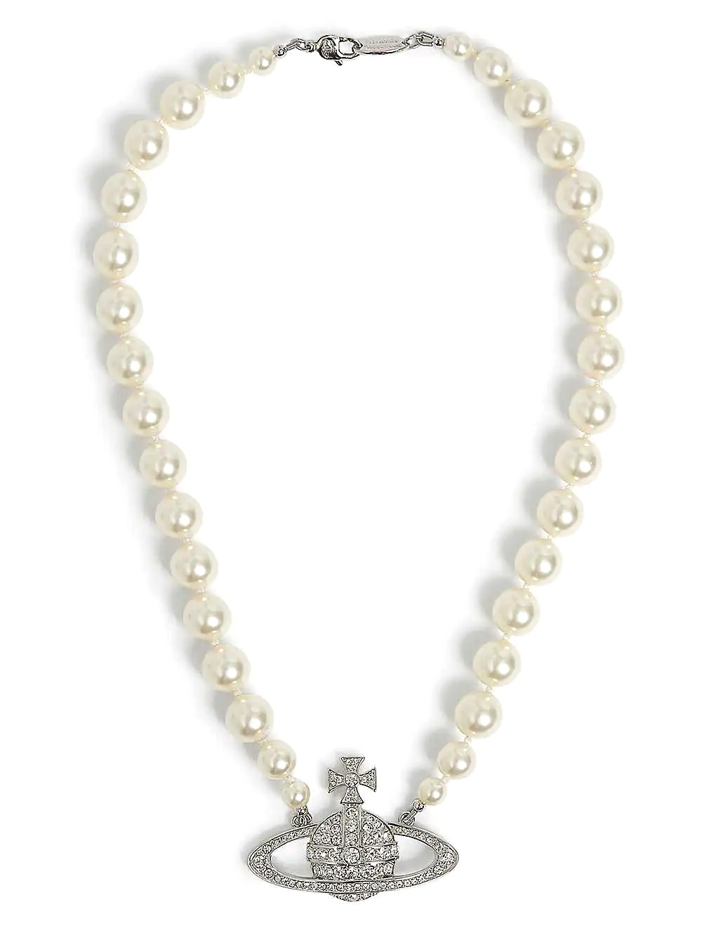 DÂY VIVIENNE WESTWOOD JEWELLERY Bas Relief silver-tone brass, pearl and Swarovski crystal necklace