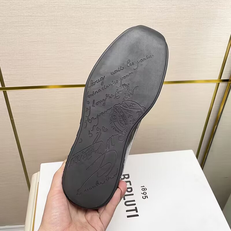 GIÀY BERLUTI Leather Blue Sneaker shoes