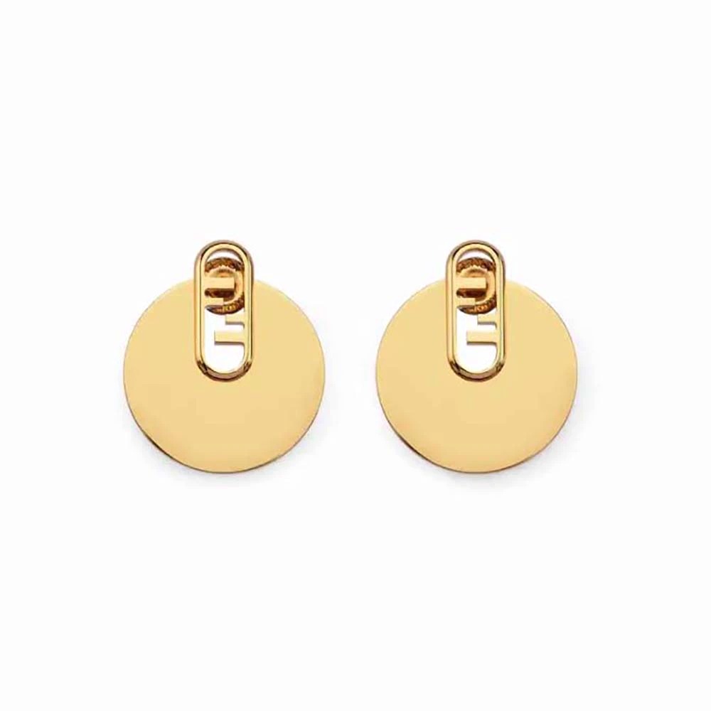BÔNG TAI Fendi Women O Lock Earrings Gold Colored