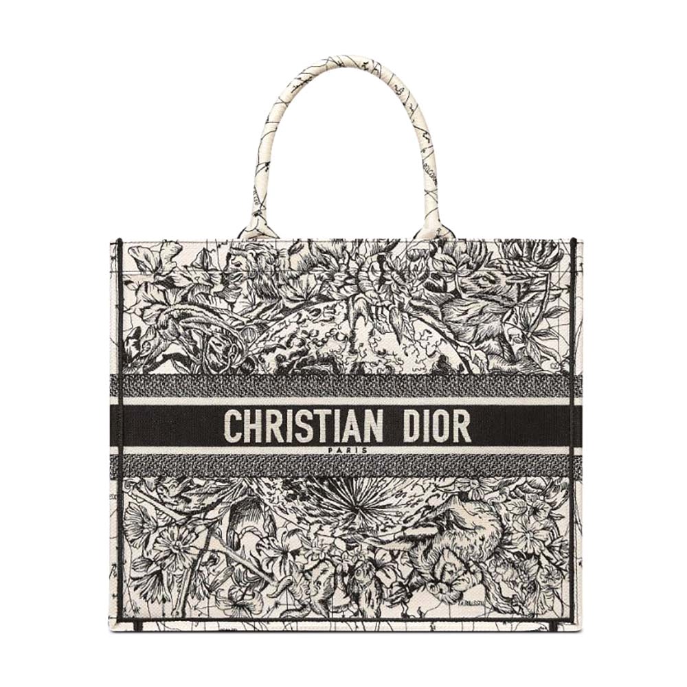 TÚI Dior Women Dior Book Tote Latte Multicolor Dior Zodiac Embroidery