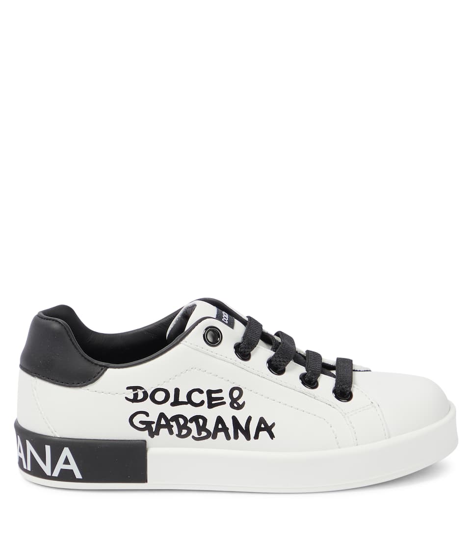 GIÀY MOSCHINO KIDS Logo leather sneakers